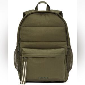 🔥PINK Victoria's Secret Green Quilted Backpack with Durable Design